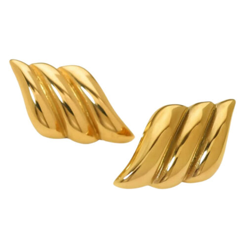 Σκουλαρίκια Ατσάλινα Καρφωτά Κυματιστά - Steel Stud Earrings, Wavy