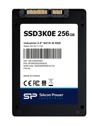 SILICON POWER industrial 2.5" SATA III SSD SSD3K0E, 256GB, 540/520MBps, 3D TLC, -20~75 °C
