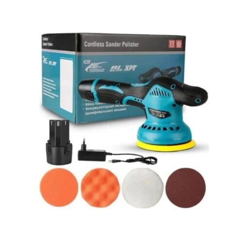 Ηλεκτρικός Φορητός Επαναφορτιζόμενος Αλοιφαδόρος 12v – Cordless Sander Polisher με Πλήρες Σετ 12v