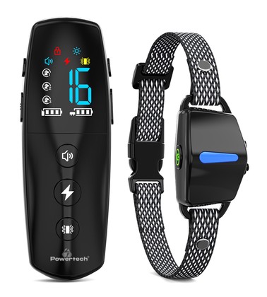 POWERTECH ηλεκτρικό κολάρο εκπαίδευσης σκύλου PT-1398 με ασύρματο χειριστήριο, εμβέλεια 300m