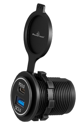 POWERTECH πρίζα USB για σκάφη & οχήματα PTL-004, USB & USB-C, 36W, IP65
