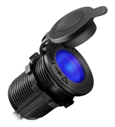POWERTECH πρίζα αναπτήρα για σκάφη & οχήματα PTL-010, μπλε LED, 12V