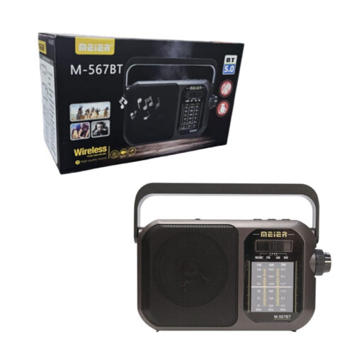 Meier Ρετρό Φορητό Ραδιόφωνο Bluetooth με Φακό και USB/TF M-567BT
