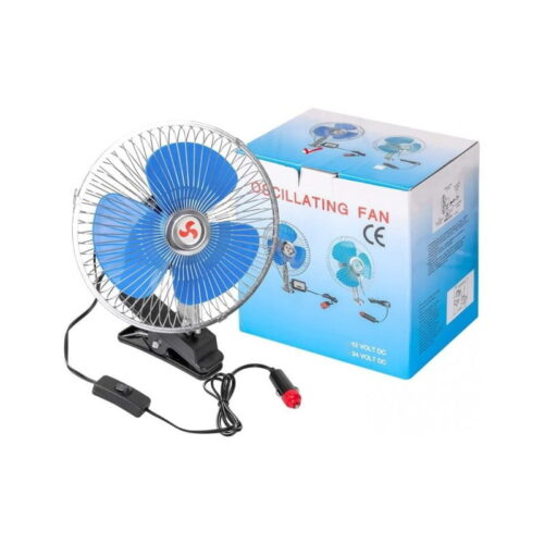 Ανεμιστήρας Αυτοκινήτου 10″ με Κλιπ – 12V Περιστρεφόμενος – Oscillating Fan