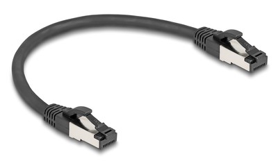 DELOCK καλώδιο δικτύου 80566, CAT 8.1 S/FTP, copper, 2000MHz, 0.25m, μαύρο