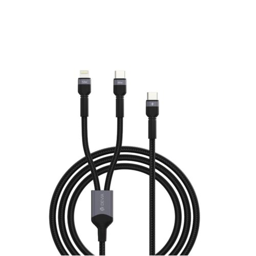 Devia 2in1 cable Extreme EC648 USB-C + USB-C - Lightning 1,2 m 3A black