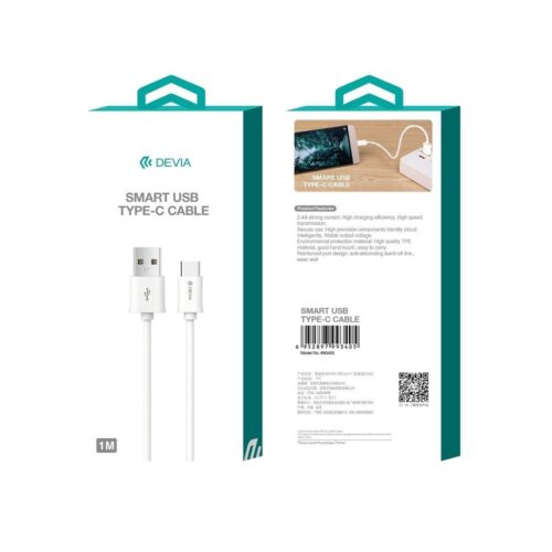 Devia cable Smart EC082 USB - USB-C 1,0 m 2,1A white