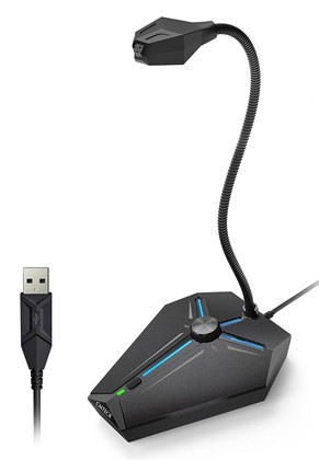 CMTECK επιτραπέζιο μικρόφωνο G006Plus με εύκαμπτο βραχίονα, omnidirectional, USB, μαύρο