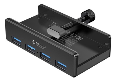 ORICO USB hub MH4PU-P με σφιγκτήρα, 4x θυρών, 5Gbps, USB σύνδεση, μαύρο