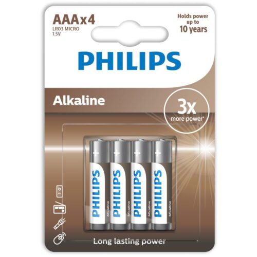 Philips LR03A4B/GRS Αλκαλικές μπαταρίες υψηλής απόδοσης 4 τμχ AAA
