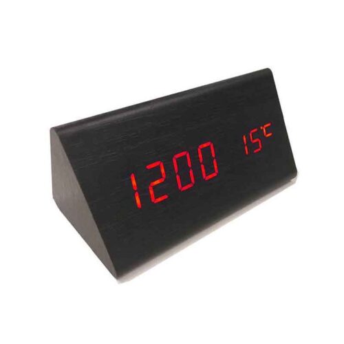 Ξύλινο Ψηφιακό Ρολόι LED με Θερμόμετρο VST-861 – LED Wooden Clock with Temperature Display