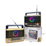 Φορητό Ηχείο – Ραδιόφωνο RX-5160D με Bluetooth, USB/TF, RGB Φωτισμό & AM/FM - Super Bass