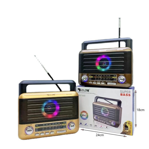 Φορητό Ηχείο – Ραδιόφωνο RX-5160D με Bluetooth, USB/TF, RGB Φωτισμό & AM/FM - Super Bass