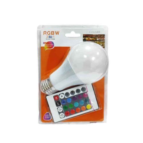 Λάμπα LED RGBW με Τηλεχειριστήριο 2 σε 1 Λευκό & Πολύχρωμο Φως