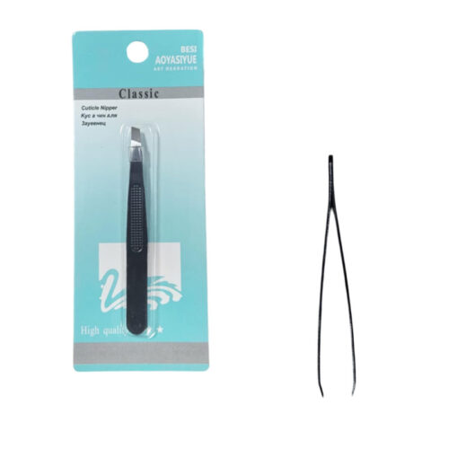 Τσιμπιδάκι Φρυδιών Επαγγελματικό Μαύρο - Professional Black Eyebrow Tweezers