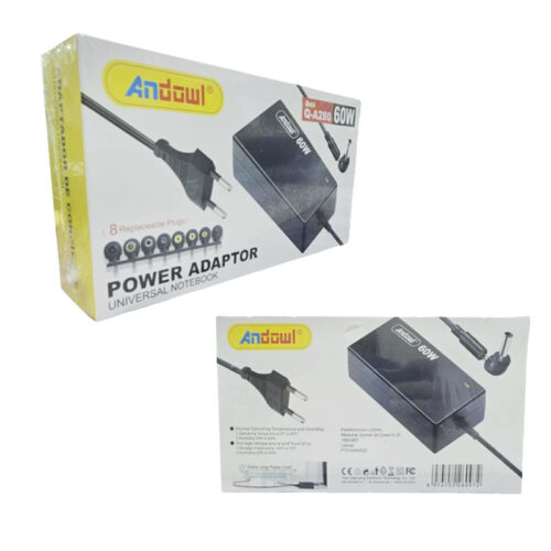 Andowl Universal Τροφοδοτικό Φόρτισης Laptop 60W με 8 Αντάπτορες - Power Adaptor