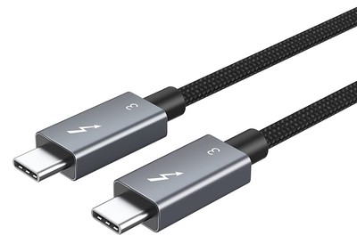 CABLETIME καλώδιο USB-C σε USB-C CT-C160-U31-TB3, 100W, 40Gbps, 4K/60Hz, 0.5m, μαύρο