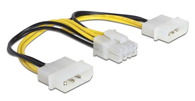 DELOCK καλώδιο 2x 4pin molex σε 8pin EPS 83410, 0.15m