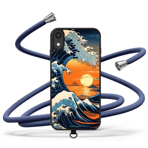 Θήκη Samsung για Όλα τα μοντέλα με Κορδόνι λαιμού & σχέδιο Waves Sunset (Κωδ:2016)