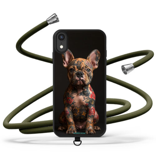 Θήκη iPhone για Όλα τα μοντέλα Θήκη με Κορδόνι λαιμού & σχέδιο Tattoo dog (Κωδ:2019)