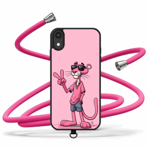 Θήκη iPhone για Όλα τα μοντέλα Θήκη με Κορδόνι λαιμού & σχέδιο Pink Panther (Κωδ:2013)