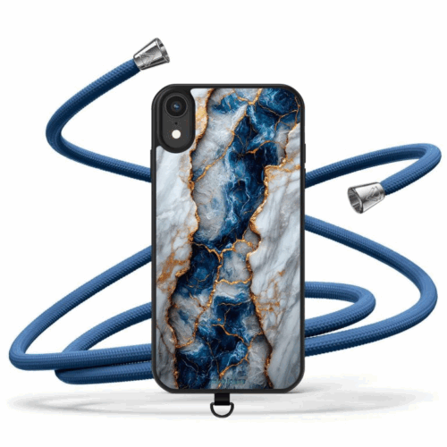 Θήκη iPhone για Όλα τα μοντέλα Θήκη Σιλικόνης Διάφανη TPU Silicone Case 1,5mm Transparent Θήκη με Κορδόνι λαιμού & σχέδιο Blue Marble (Κωδ:2018)