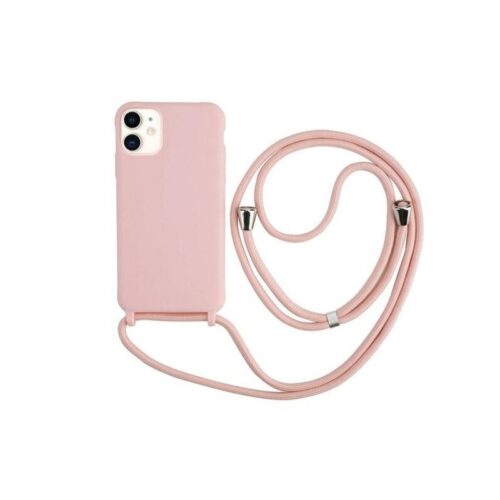 Apple iPhone 11 - Θήκη Σιλικόνης Με Κορδόνι Ροζ