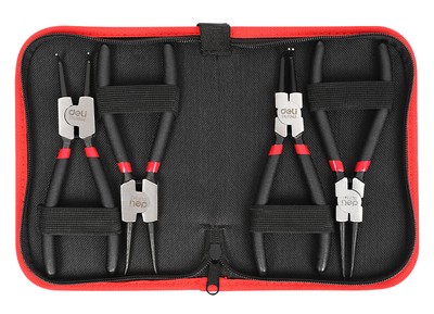 DELI σετ ασφαλειοτσίμπιδα DL104407 με θήκη, 175mm, 4τμχ