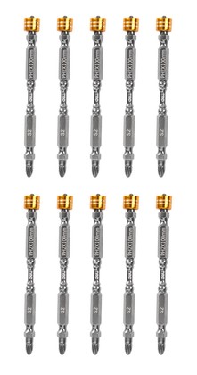 DELI σετ μύτες κατσαβιδιού DL255100 για δραπανοκατσάβιδο, διπλή κεφαλή, PH2x100mm, με μαγνητικό ring, 10τμχ