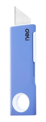 DELI κοπίδι DL408C, άμεσο άνοιγμα/επαναφορά, πλαστικό, 19mm, μπλε