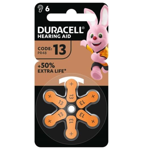 DURACELL ZINK AIR ZA13, PR48 ΜΠΑΤΑΡΙΑ ΓΙΑ ΑΚΟΥΣΤΙΚΟ ΒΑΡΗΚΟΪΑΣ Blister 6 τεμ