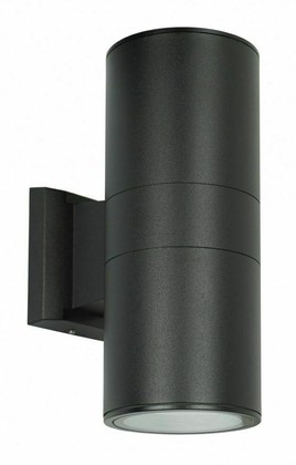 POWERTECH φωτιστικό τοίχου HLL-0190 για 2x GU10 λάμπες, μεταλλικό, IP65, μαύρο