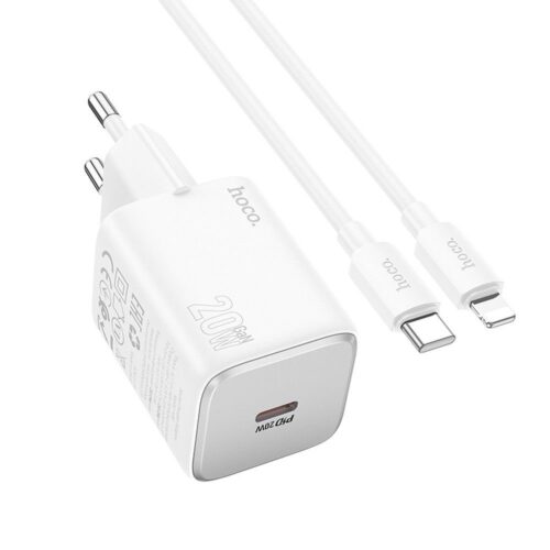 HOCO N40 wall charger Type C + cable Type C to Lightning QC PD 20W white