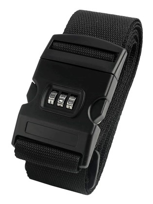 HOME USE ιμάντας βαλίτσας HUH-0240 με λουκέτο συνδυασμού, ρυθμιζόμενος, 2m, μαύρος