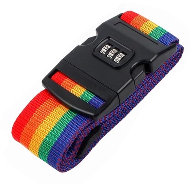 HOME USE ιμάντας βαλίτσας HUH-0241 με λουκέτο συνδυασμού, ρυθμιζόμενος, 2m, πολύχρωμος