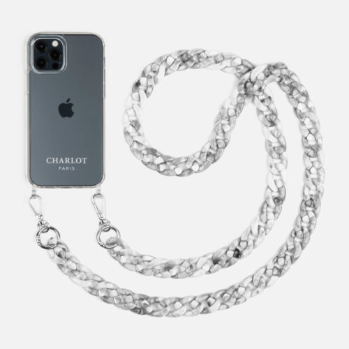 White Marble ακρυλική Αλυσίδα λαιμού crossbody για  κινητό τηλέφωνο 120cm