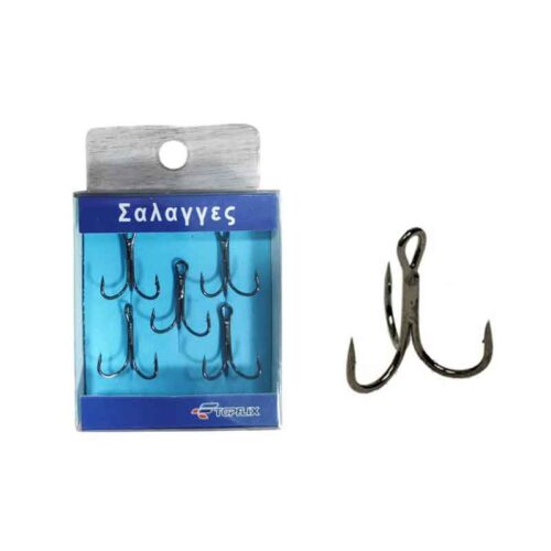 Αγκίστρια – Σαλαγγιές Ψαρέματος 4τμχ Τριπλά Αγκίστρια Υψηλής Αντοχής 1/0# - Fishing Hooks