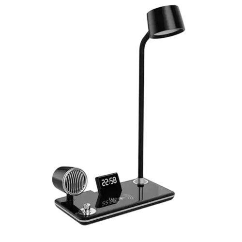 LED Φωτιστικό Γραφείου 4 σε 1 με Ασύρματο Φορτιστή, Ηχείο Bluetooth και Ρολόι - LED Desk Lamp 4 in 1 with Wireless Charger, Bluetooth Speaker and Clock