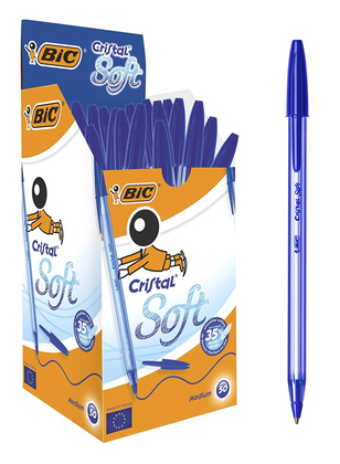 BIC στυλό διαρκείας Cristal Soft με μύτη 1.2mm, μπλε, 50τμχ