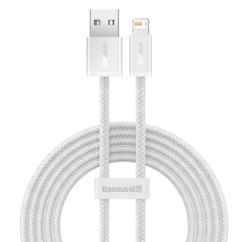 BASEUS Cable USB-A - Lightning, 1m, 2.4A, Dynamic (white) - CALD000402