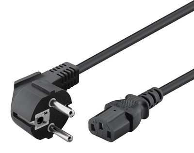 POWERTECH Καλώδιο τροφοδοσίας 3x 1mm² CAB-P014, μαύρο, 1.5m