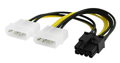 POWERTECH καλώδιο PCIe 8pin σε 2x molex 3pin CAB-W051, 0.15m