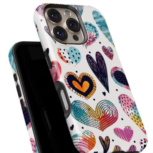 Θήκη Xiaomi για Όλα τα μοντέλα 3D Design Με Σχέδιο Colorful Hearts (Κωδ:1052)