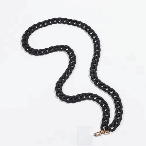 Μάυρη ακρυλική Αλυσίδα λαιμού crossbody για  κινητό τηλέφωνο 120cm