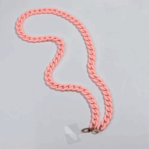 Ρόζ ακρυλική Αλυσίδα λαιμού crossbody για  κινητό τηλέφωνο 120cm