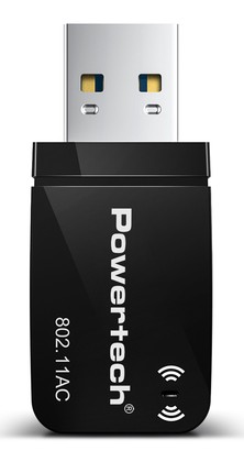 POWERTECH ασύρματος USB αντάπτορας δικτύου PT-1450, 1300Mbps dual band WiFi