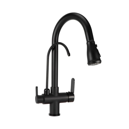 Μπαταρία Κουζίνας Μαύρη Ματ Διπλή Με Βρυσάκι  - Βρύση Κουζίνας - Kitchen faucet