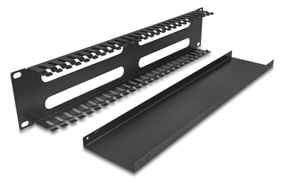 DELOCK cable management 81559 για rack 19"/2U, μεταλλικό, μαύρο