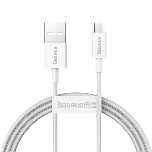 BASEUS Cable USB-A - Micro USB, 1m, 2A, Superior (white) - CAMYS-02