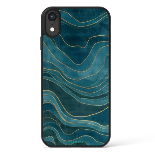 Θήκη iPhone για Όλα τα μοντέλα Με Σχέδιο Blue and Gold Waves (Κωδ:1035)